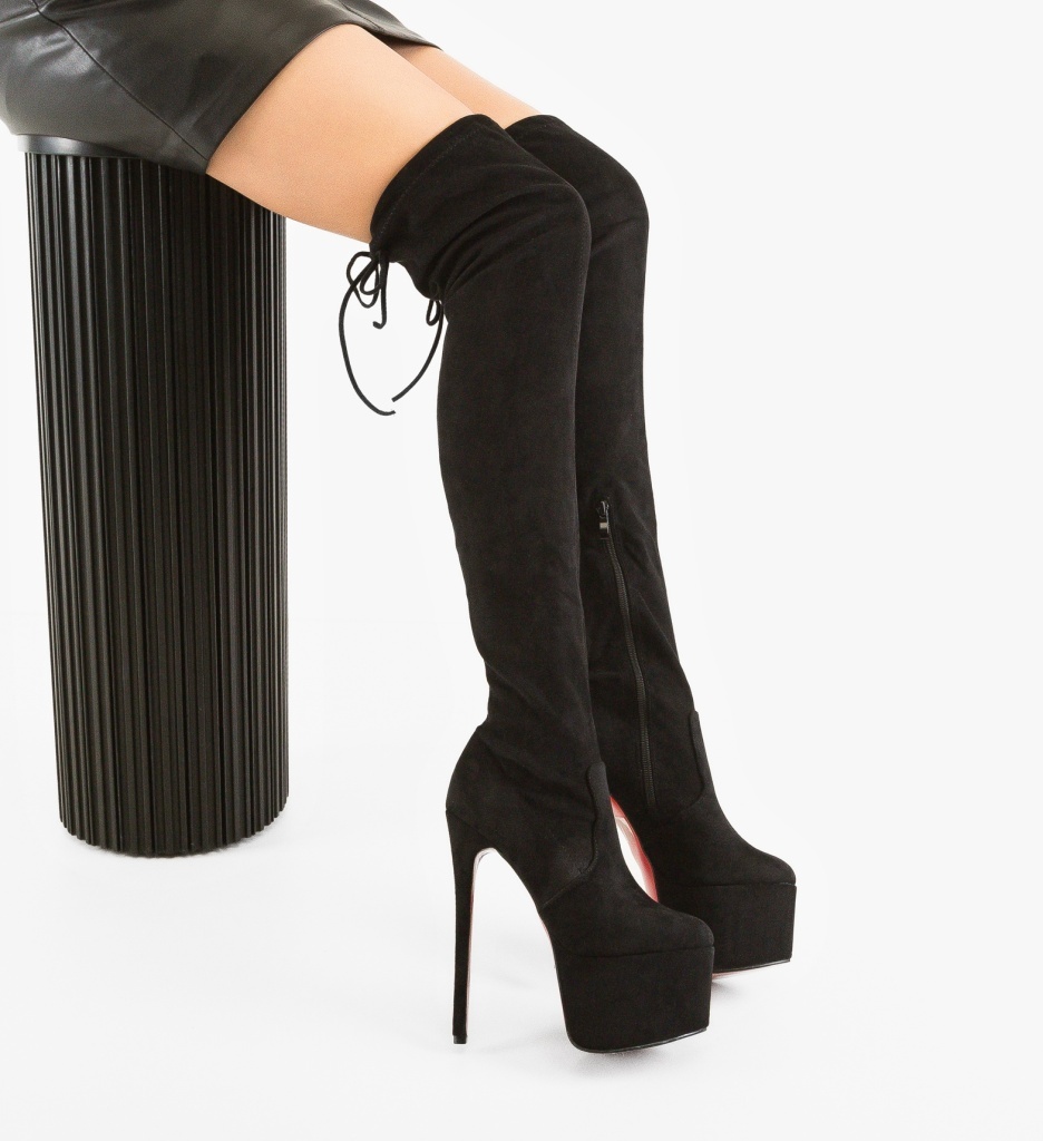 Cizme Safiria Negre Depurtat | Eleganță și Stil - imagine 5