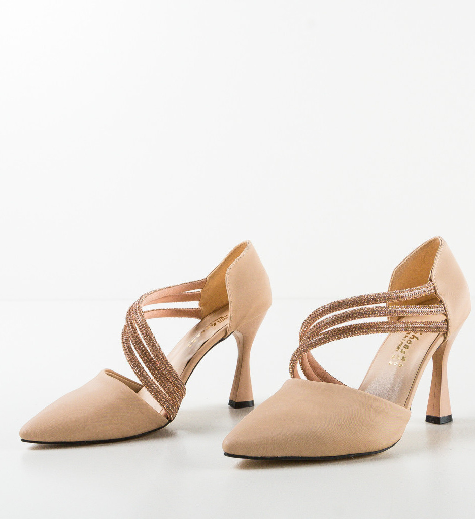 Pantofi Dama cu Toc Aquila Bej | Eleganță - imagine 7
