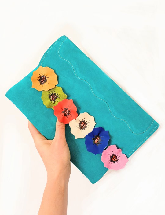 Plic Piele Naturală cu Maci | Shopika