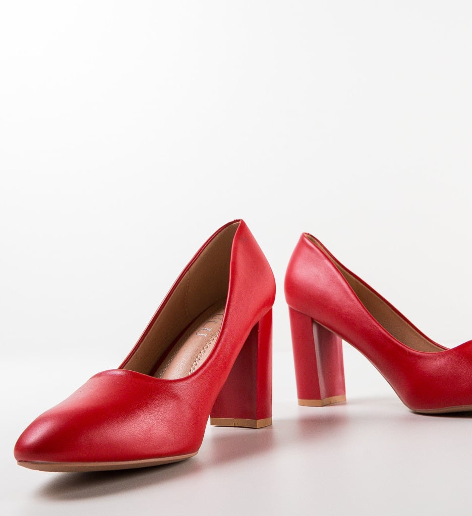 Pantofi Buxton Rosii Eleganți cu Toc Înalt - imagine 5
