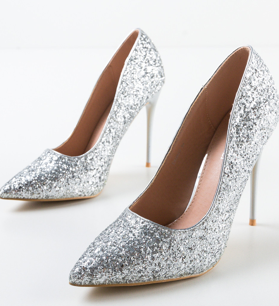 Pantofi cu Toc Samiya Argintii - Eleganță și Stil - imagine 6
