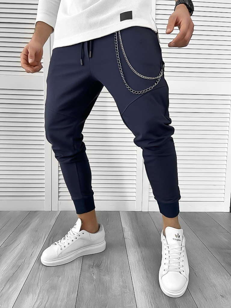 Pantaloni Trening Bleumarin Conici