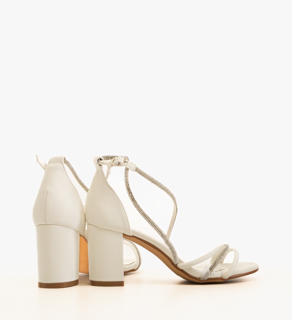Sandale cu Toc Sylvia Albe - Eleganță și Stil