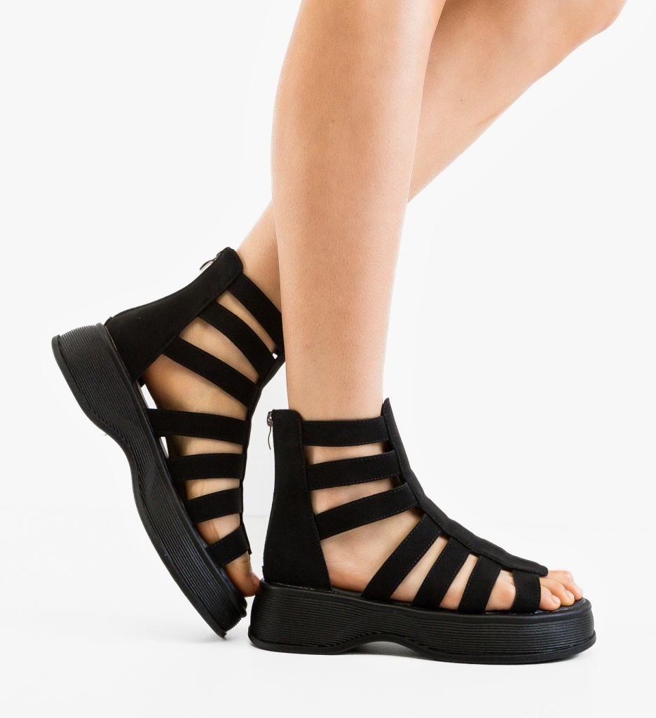 Sandale Dama Budica Negre Elegante - imagine 3