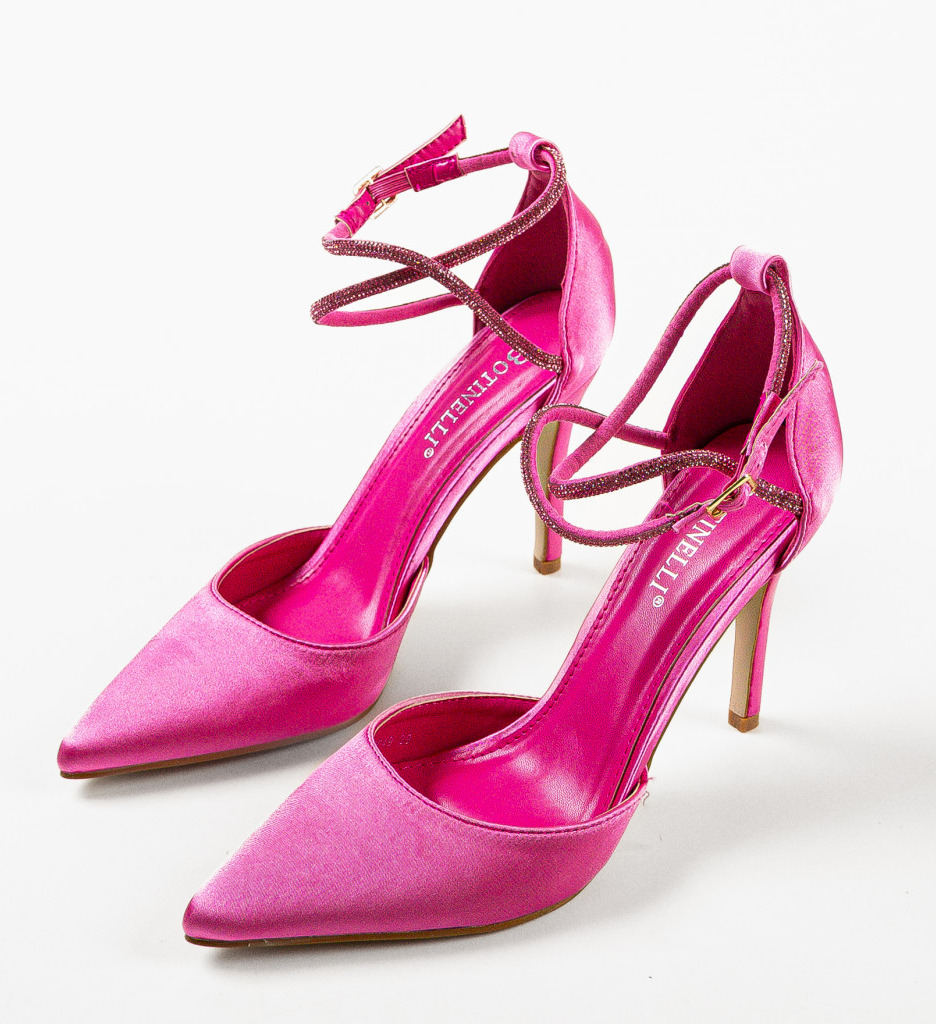 Pantofi Lakaz Roz cu Toc Elegant - imagine 6