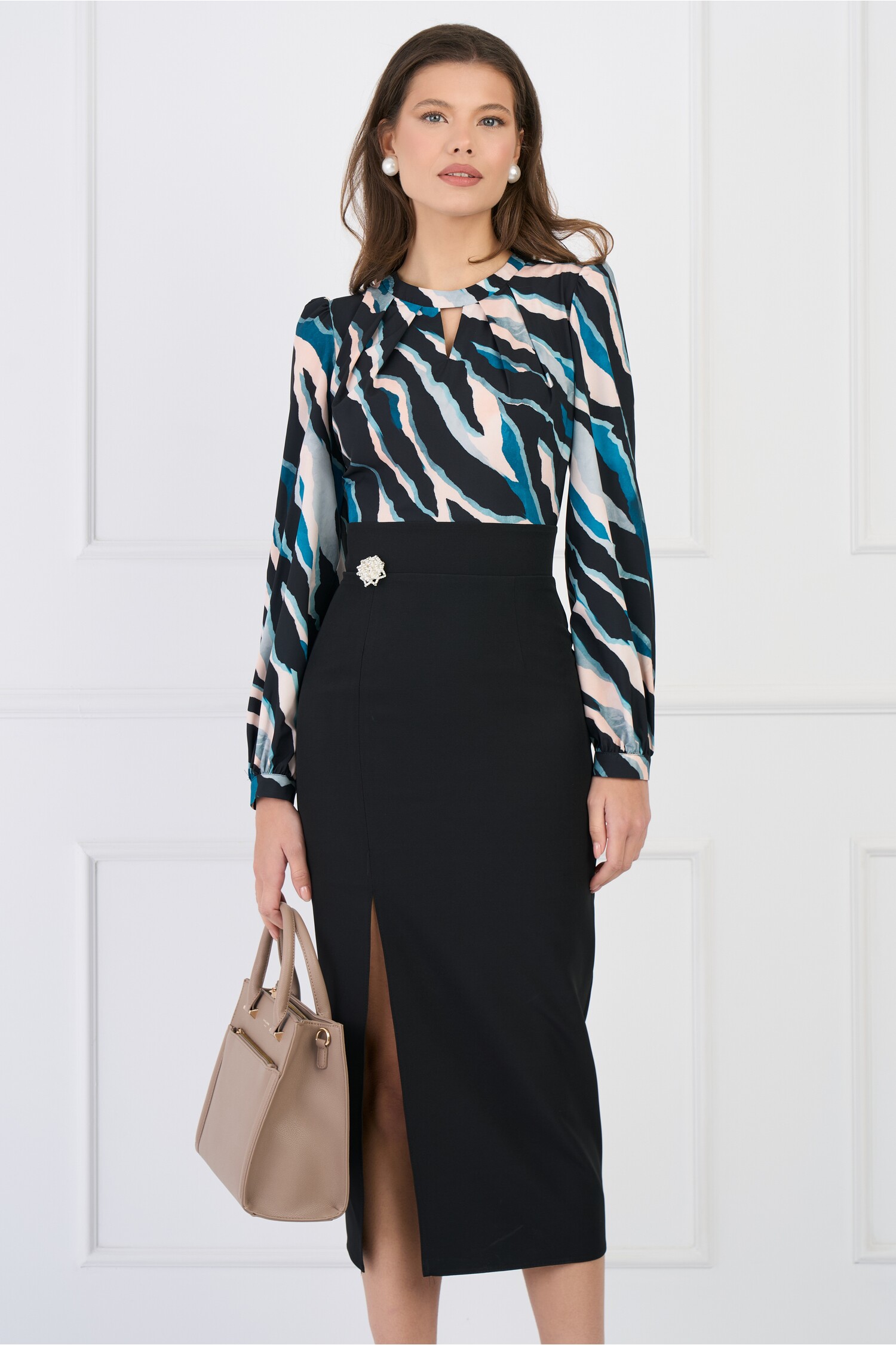 Rochie DY Fashion Office Elegantă cu Print