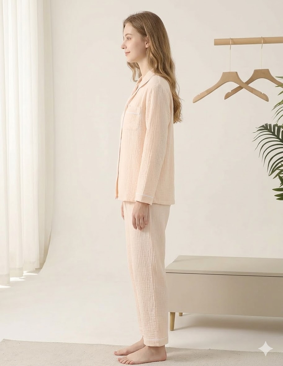 Pijama Dama Delis Dreamy Touch Bej 100% Bumbac - imagine 2
