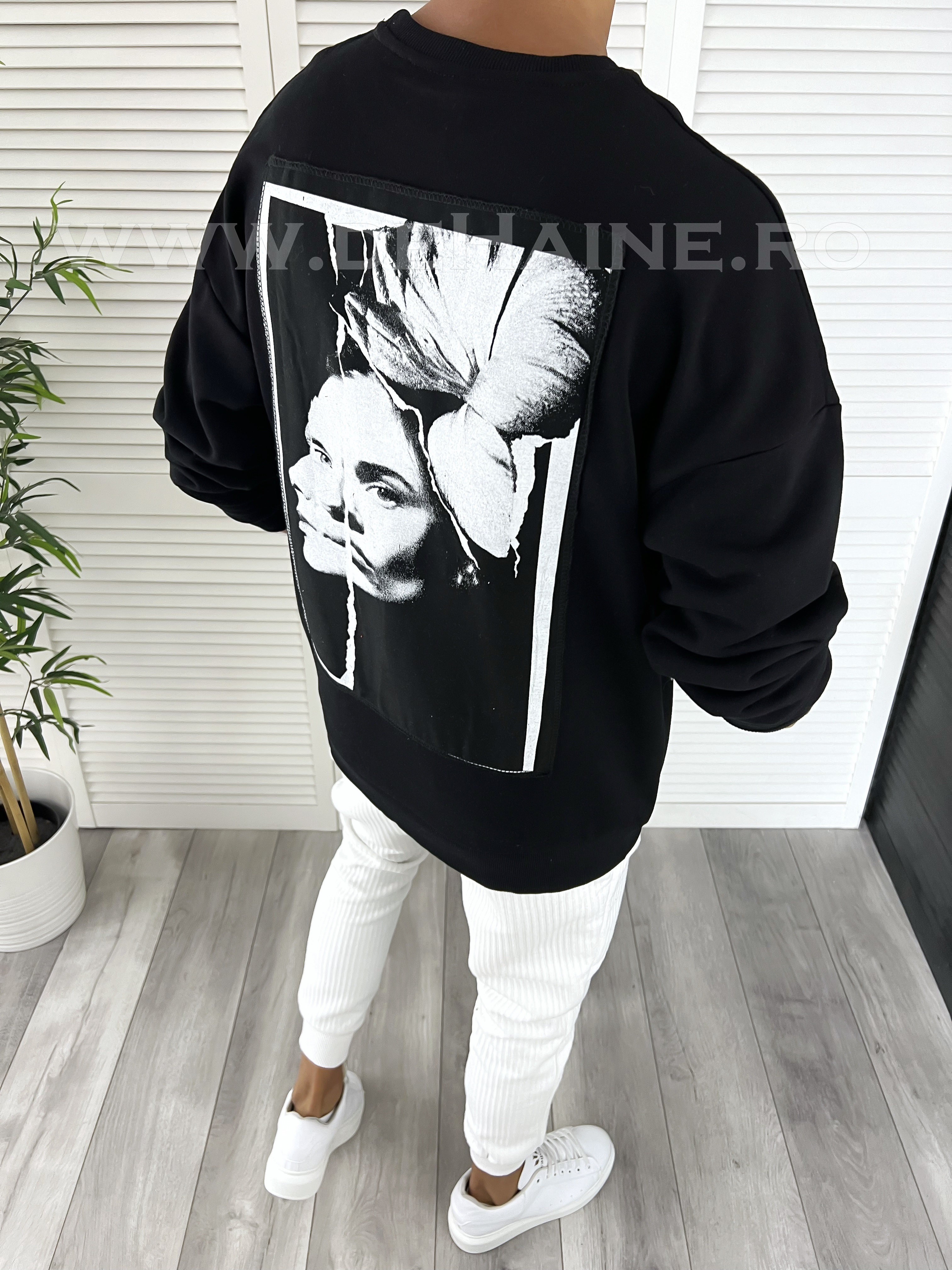 Bluza K272 Barbati Neagra Bumbac Slim Fit
