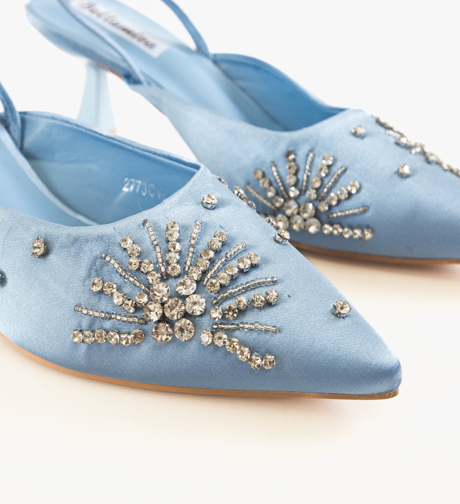 Pantofi dama Betsy Albastri cu toc elegant - imagine 5