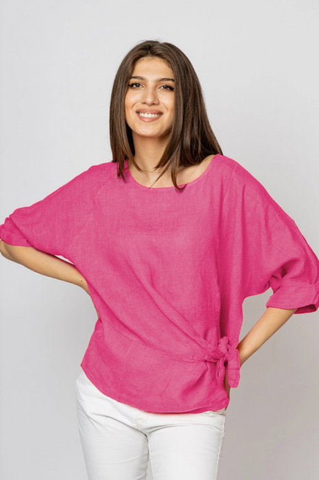 Bluza In Fucsia Shopika cu Nod Talie