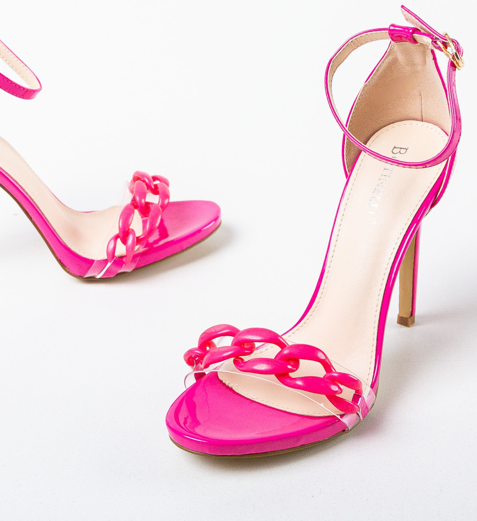 Sandale Dama Juyla Fuchsia cu Toc Elegant - imagine 6