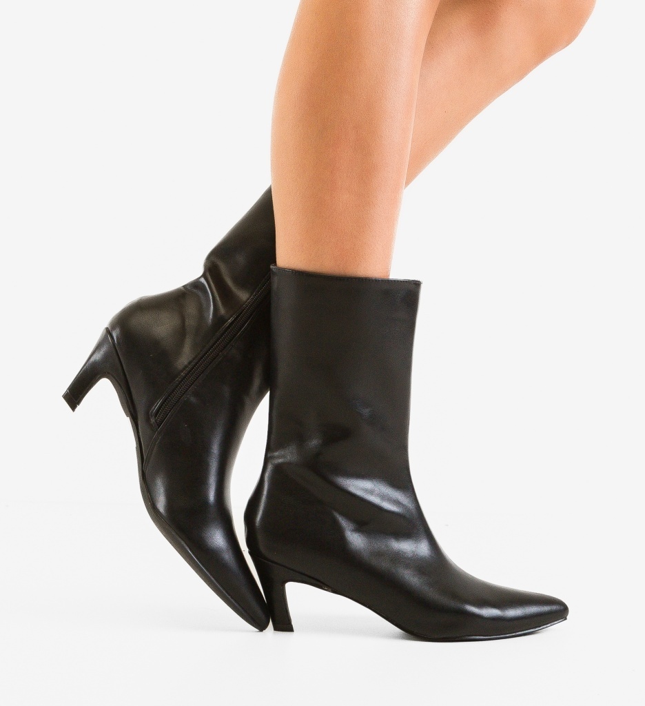 Botine Jorana Negre Depurtat - Eleganță și Confort - imagine 3
