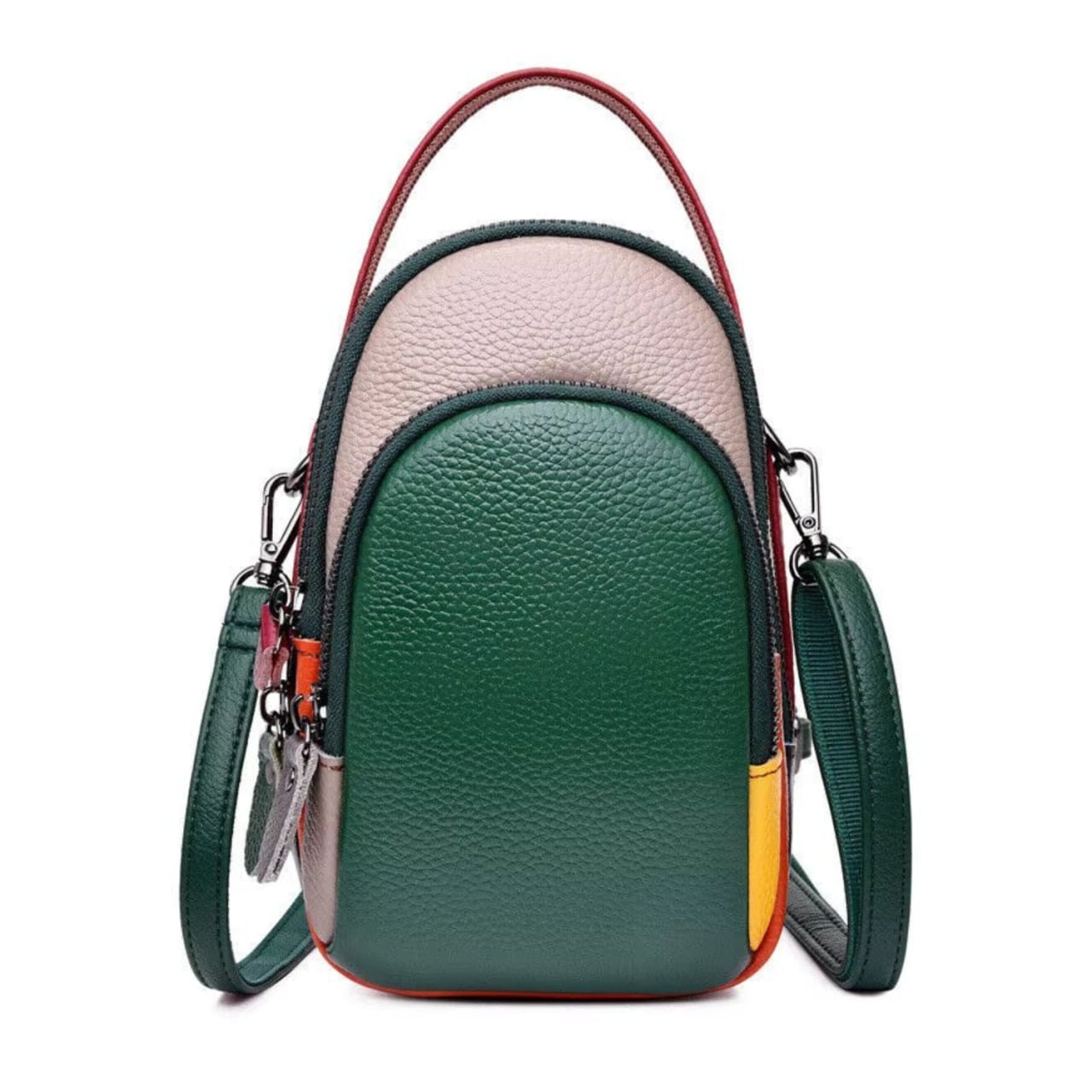 Geanta Dama Delis Piele Naturala Multicolor