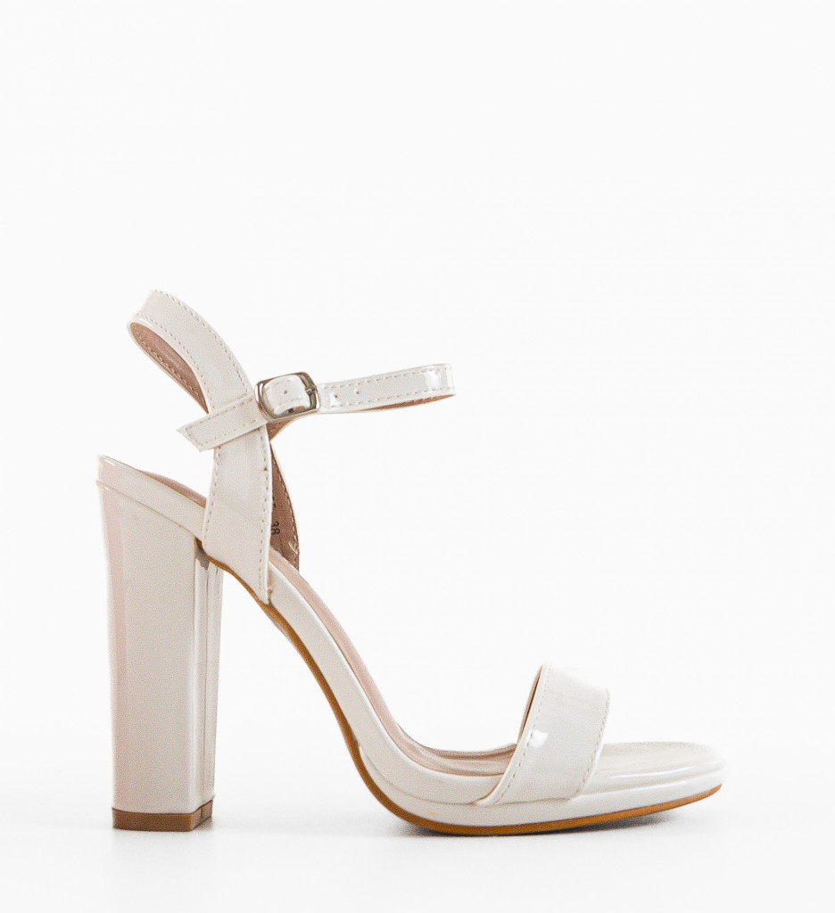 Sandale cu toc Najm Albe Elegante - imagine 6