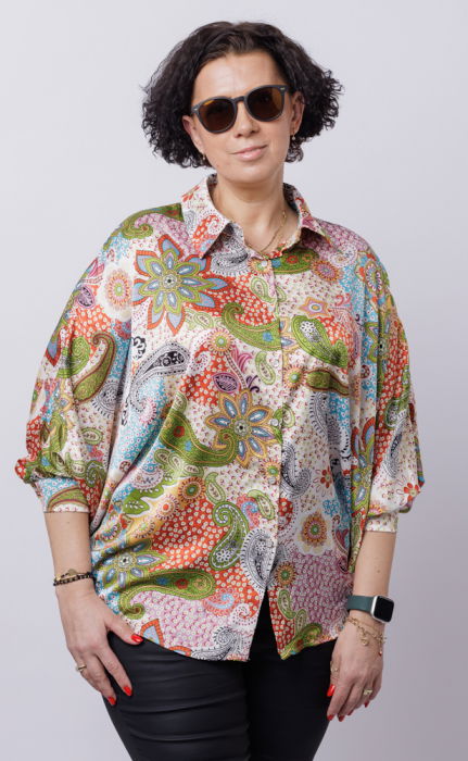 Camașa M&v Oversize Imprimeu Arabesc | Stil Unic - imagine 1