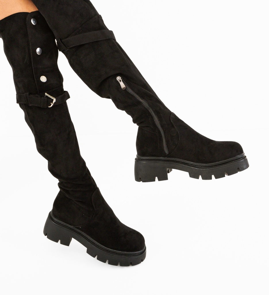 Cizme Dama Berdelo Negre | Stil Modern - imagine 2