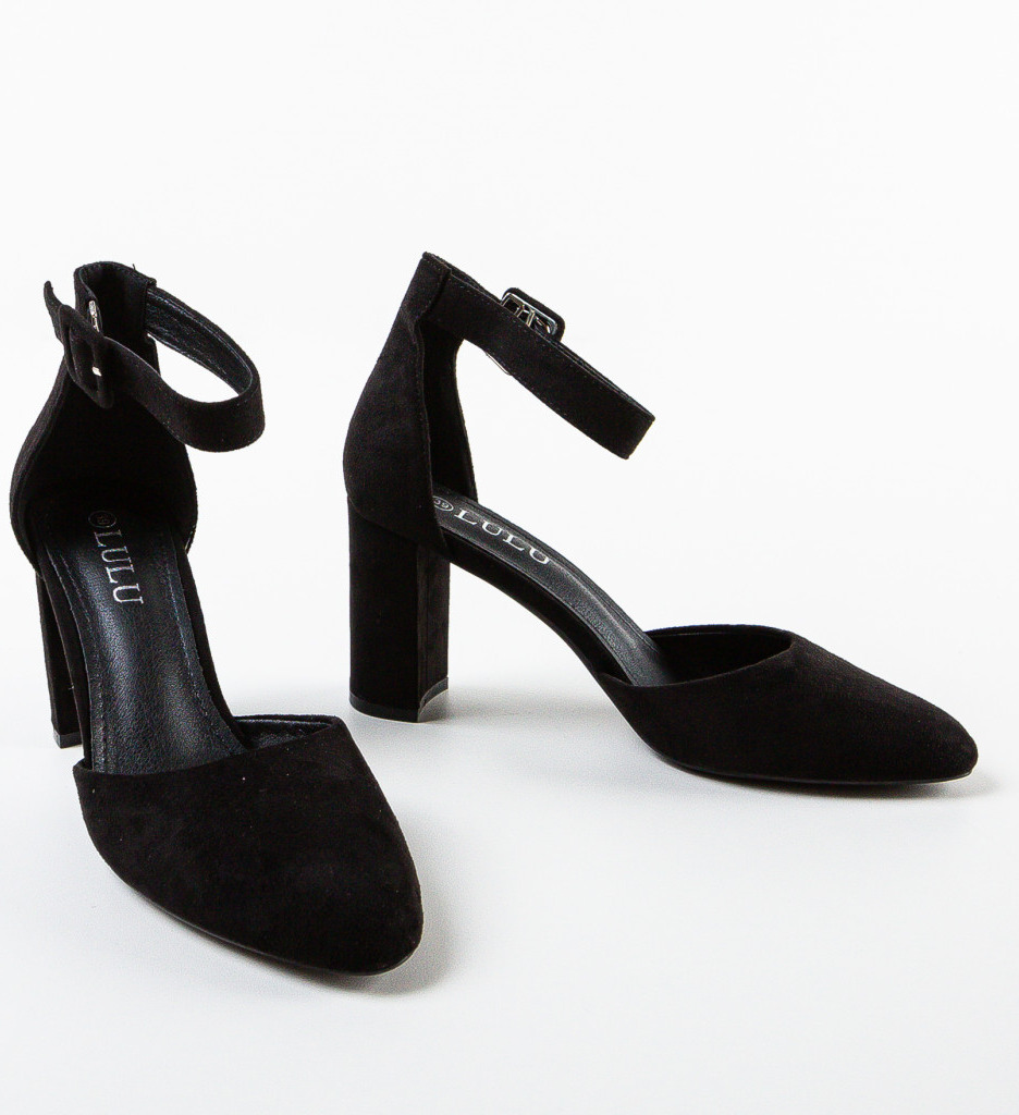 Pantofi dama Horn Negri eleganți cu toc - imagine 6