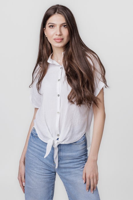Camașă Albă Creponată Shopika | Stil & Confort - imagine 1