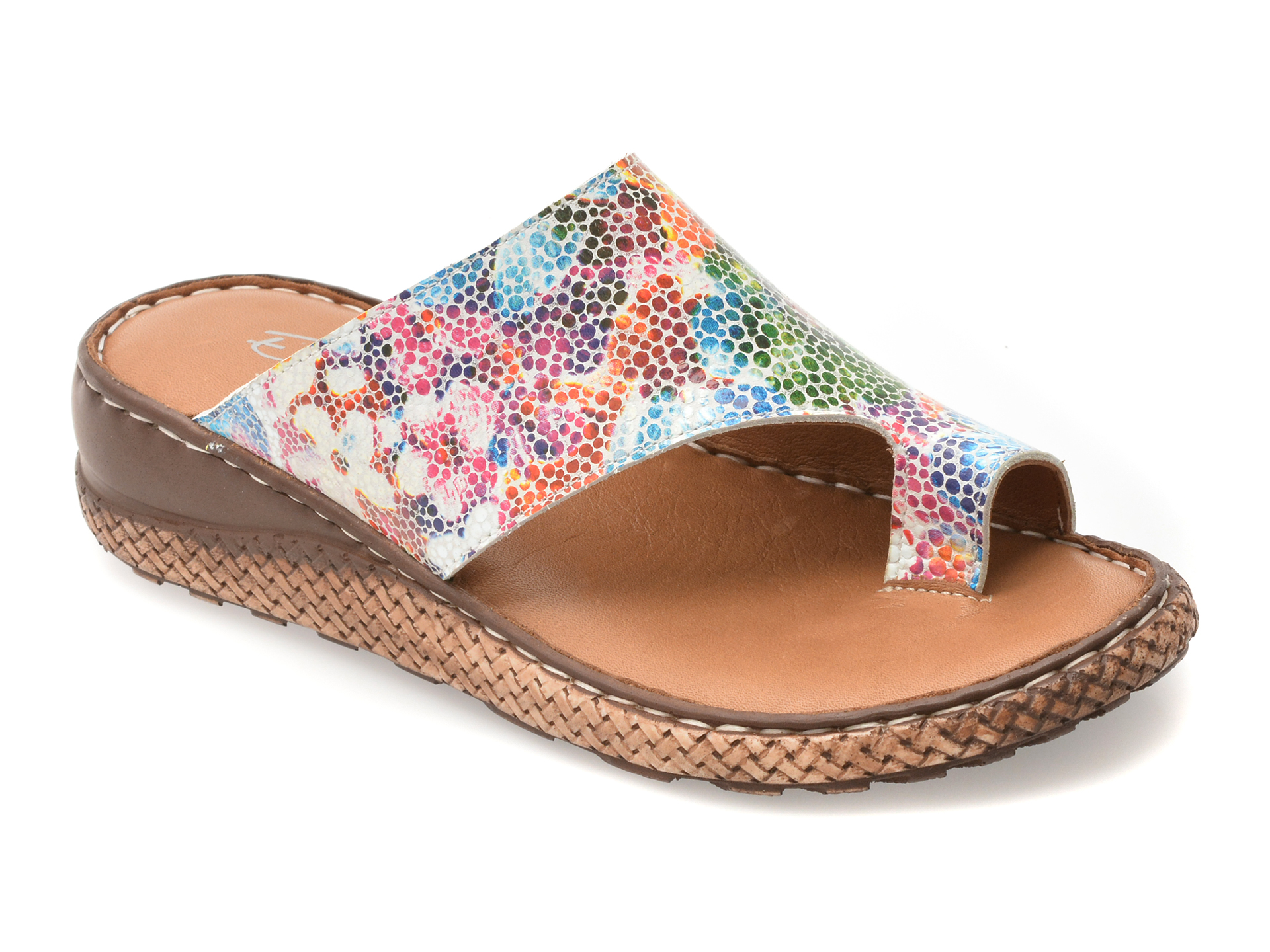 Papuci EVIDA Multicolor Piele Naturală