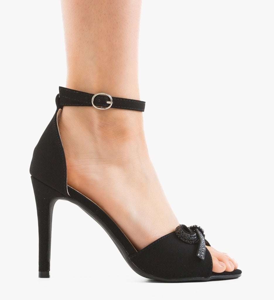 Sandale Dama Blaese Negre Elegante cu Toc
