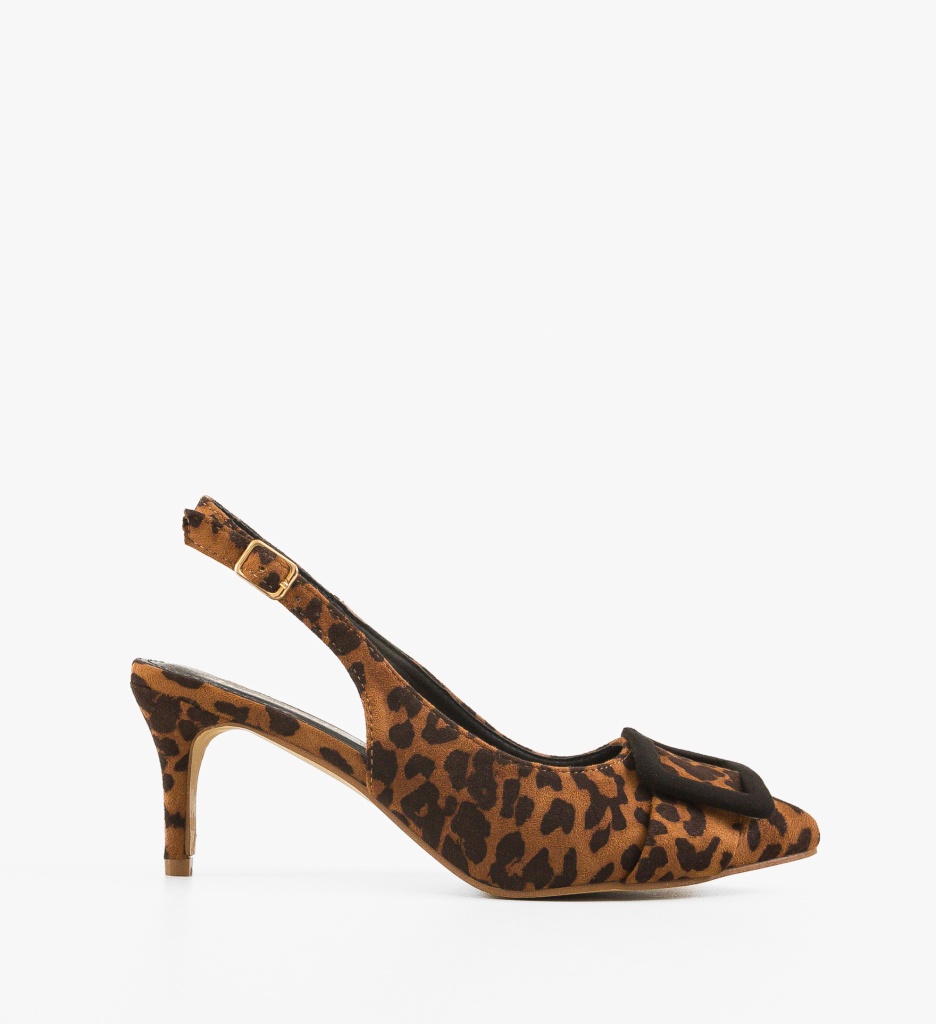 Pantofi Dama Luleo Print cu Toc Eleganți - imagine 6