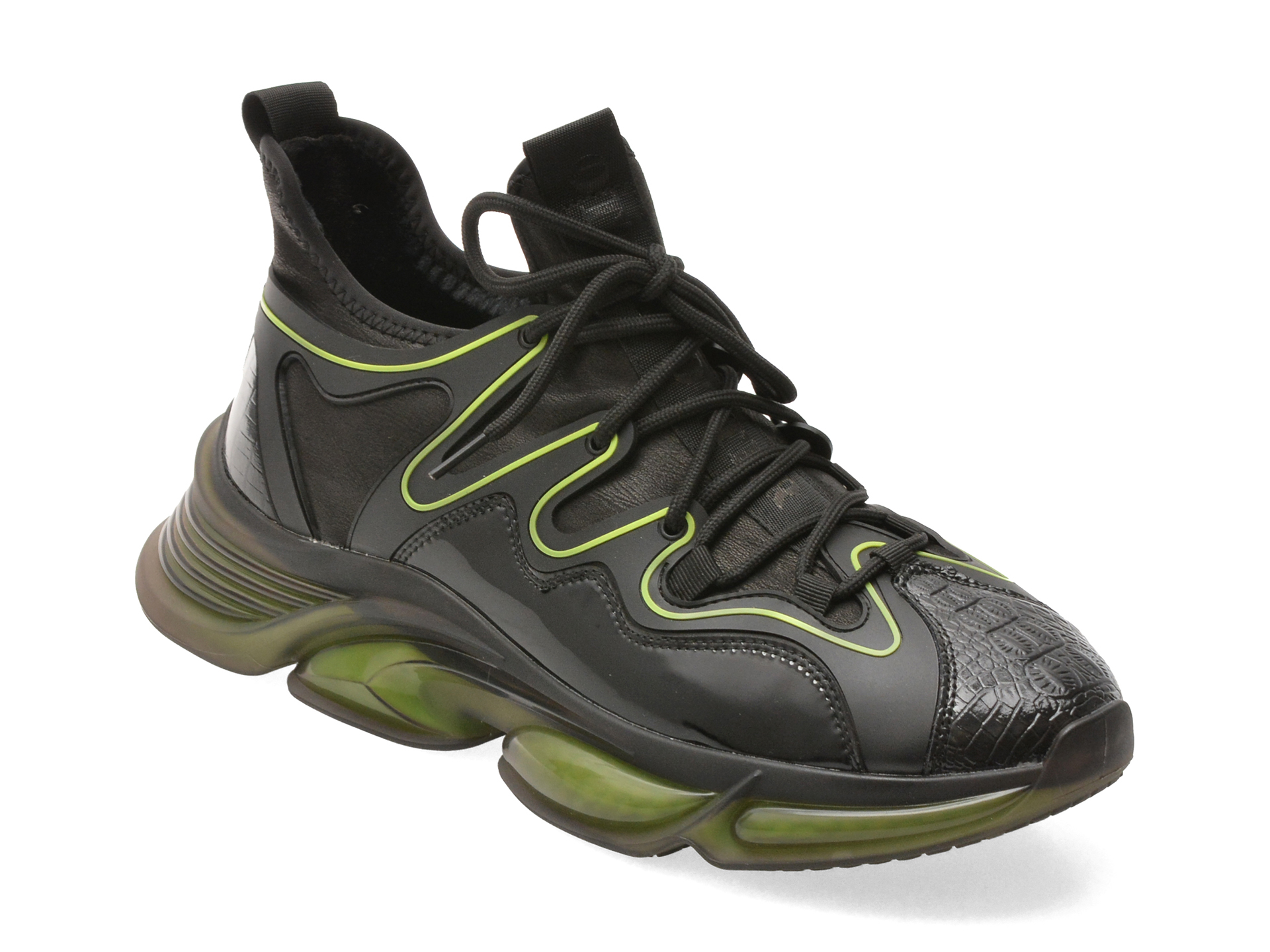 Pantofi Sport OTTER Negri din Piele Ecologică