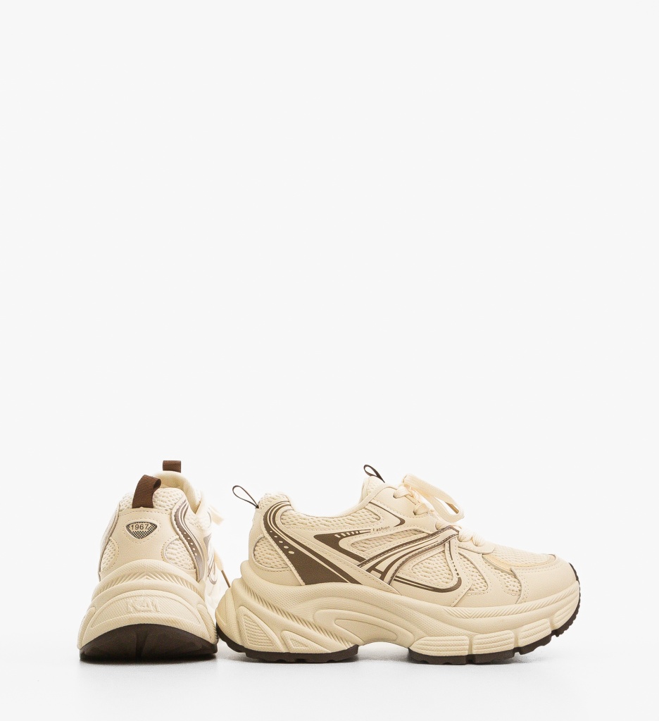 Sneakers Dama Bej Liisa 2 | Confort Zilnic - imagine 4