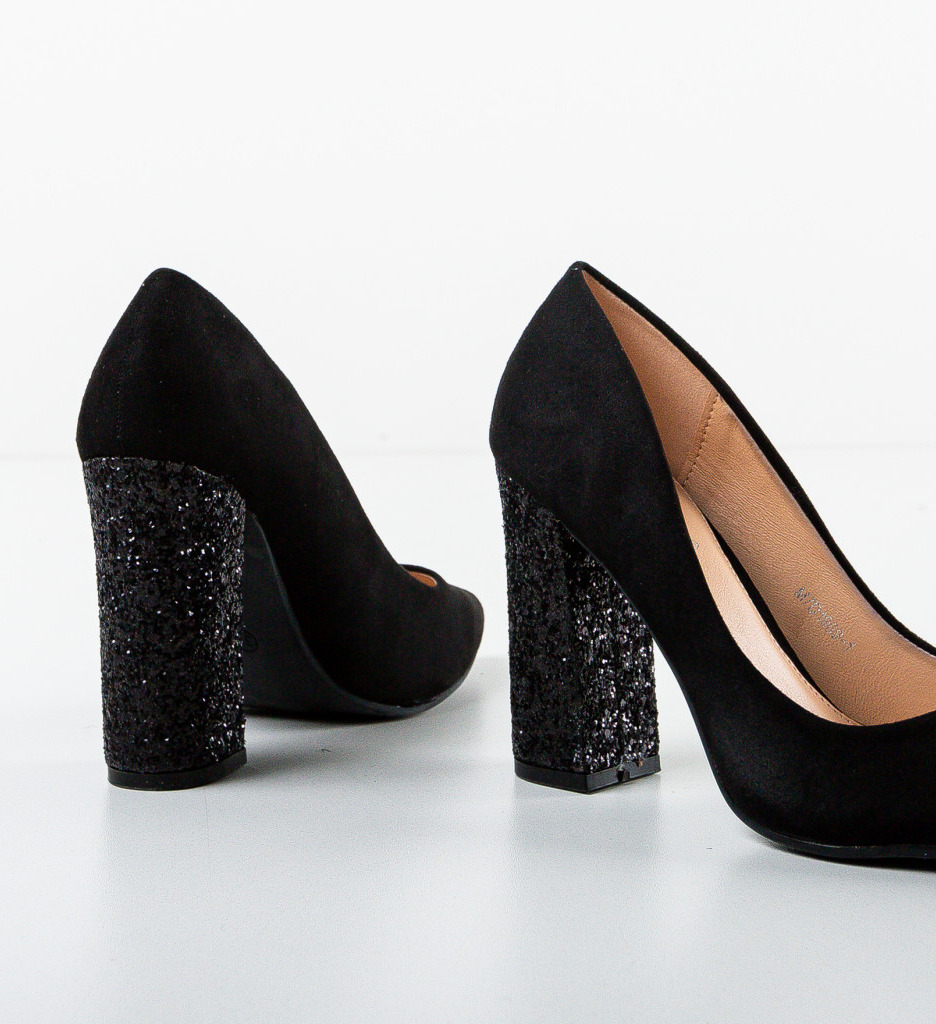 Pantofi Clarke Negri Eleganți cu Toc - imagine 6