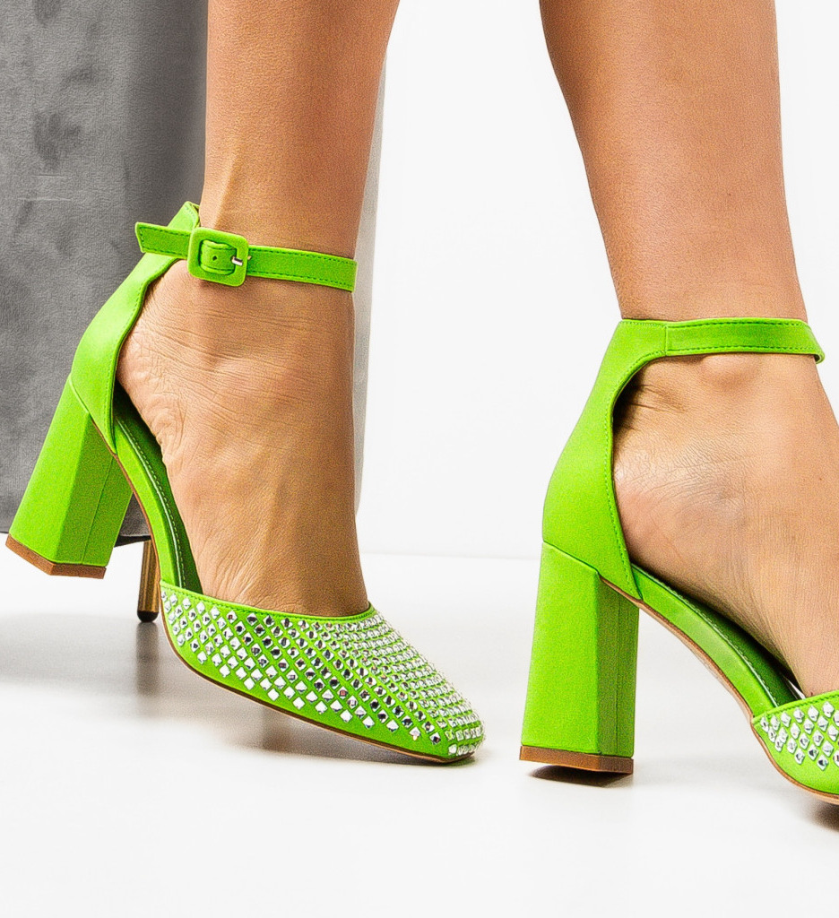 Pantofi Seymour Verzi cu Toc - Eleganță Asigurată - imagine 2
