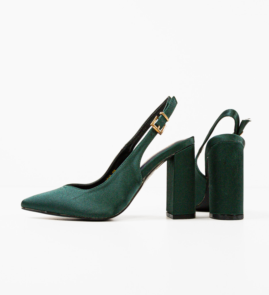 Pantofi Anhelina Verzi cu Toc Eleganți - imagine 11