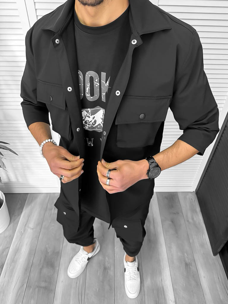 Trening Barbati Slim Fit Negru | Confort Premium