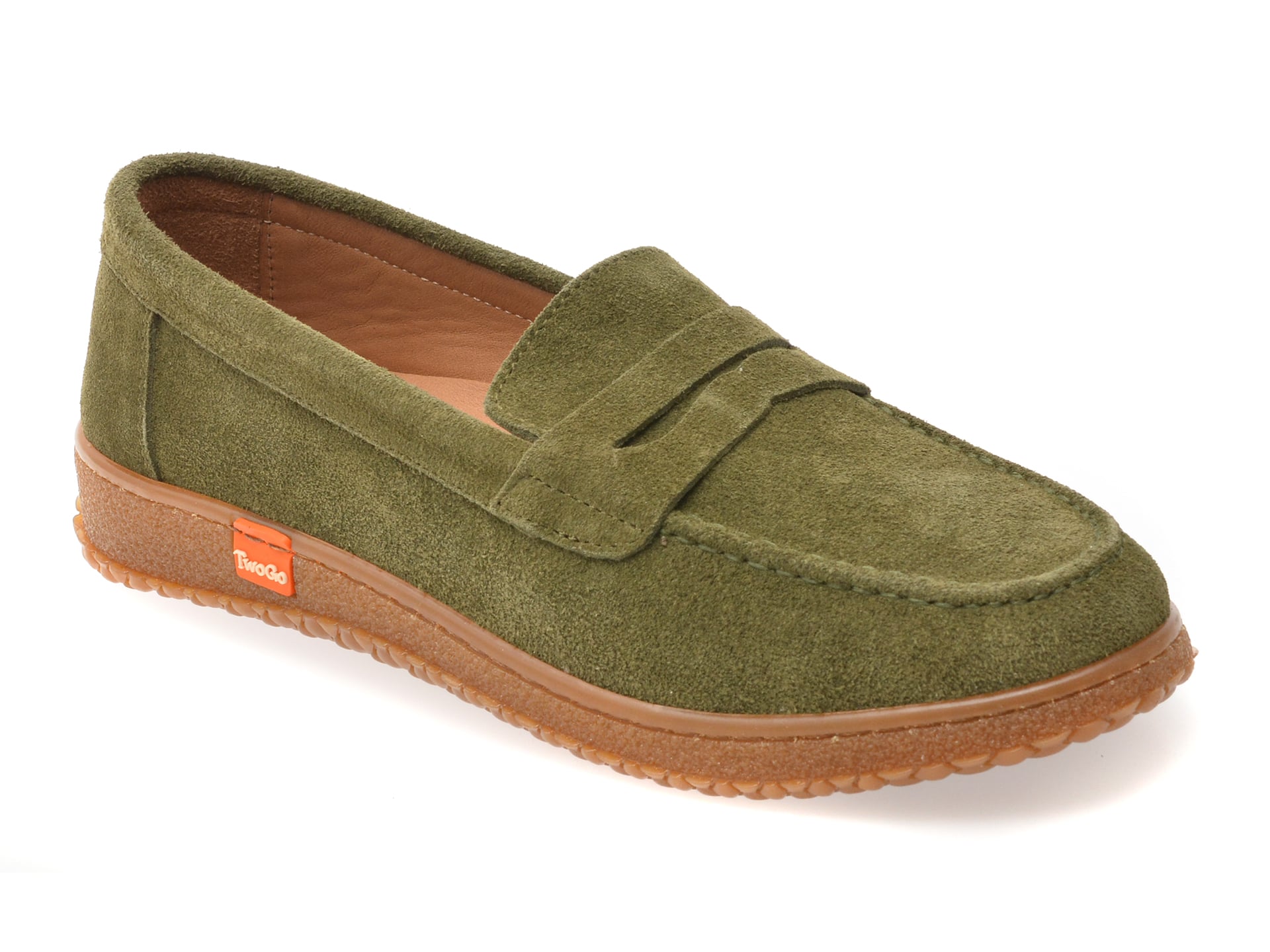 Mocasini GRYXX kaki din piele întoarsă