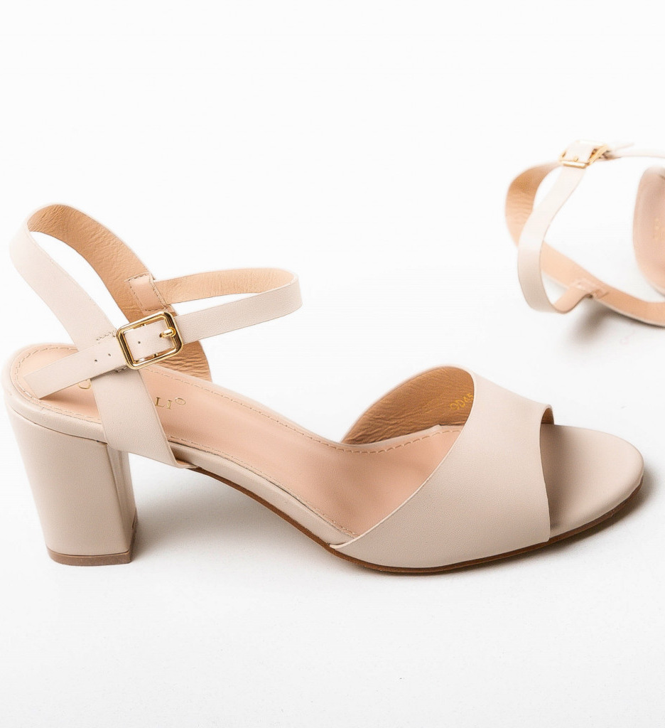 Sandale Toc Bej Elegante - Parfume - imagine 6