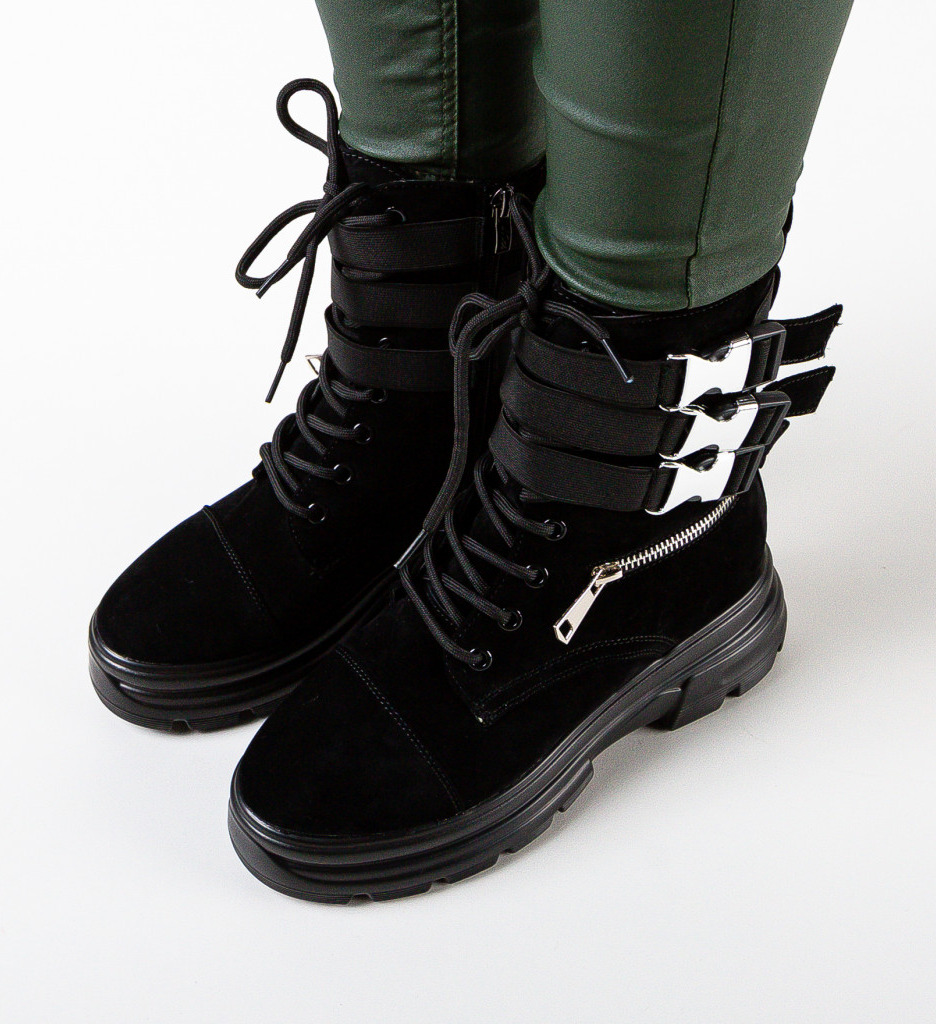 Ghete Dama Negre Elegante - Confort & Stil - imagine 4