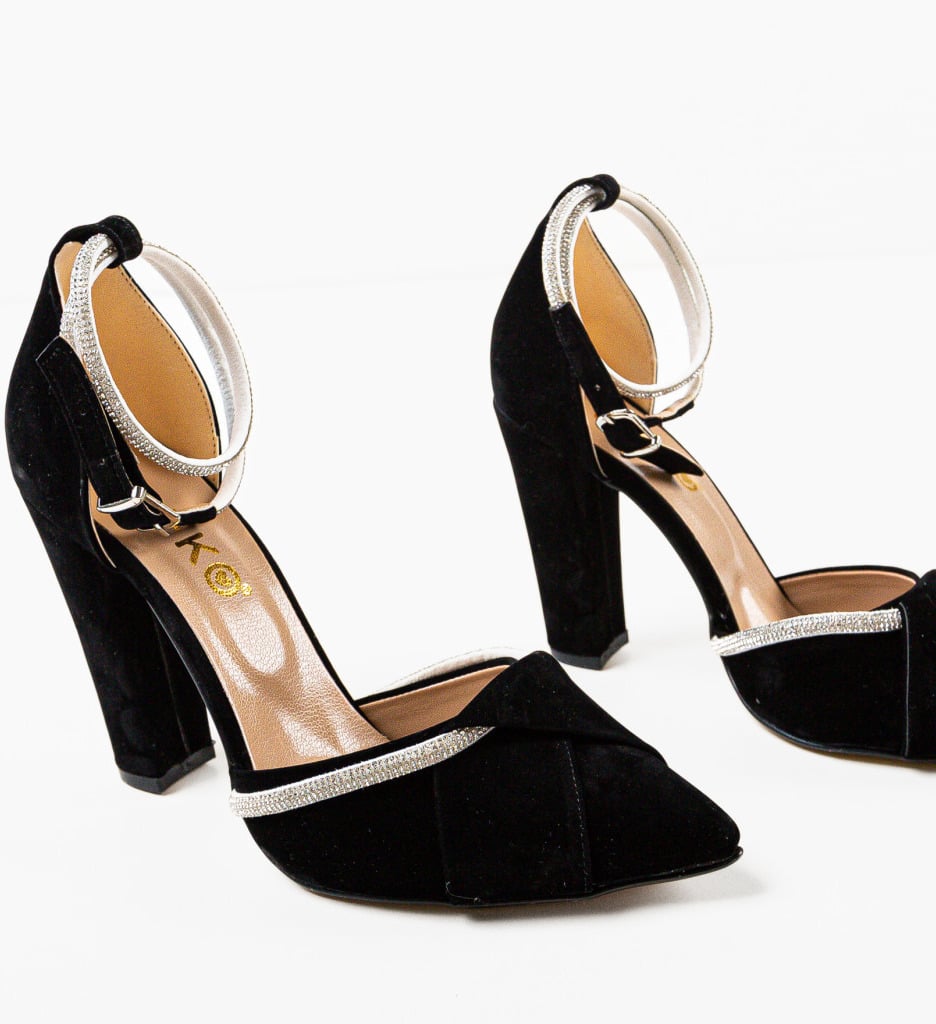 Pantofi dama Kennedy Negri cu Toc Eleganți - imagine 5