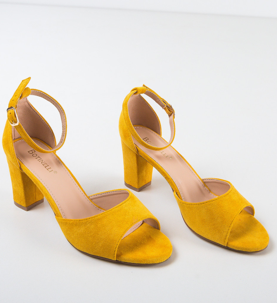 Sandale Denva Galbene cu Toc - Eleganță Vară - imagine 7