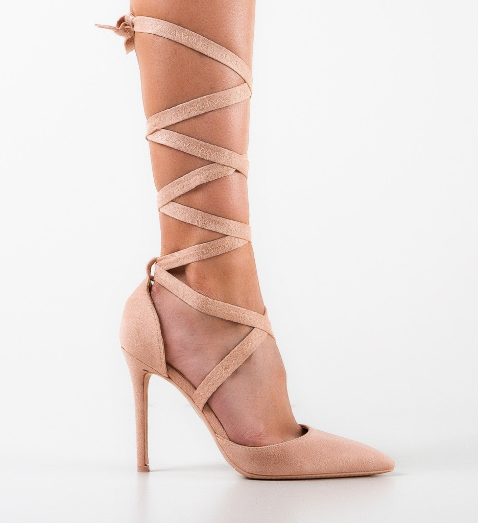 Pantofi Dama Jez Roz Eleganți cu Toc - imagine 4