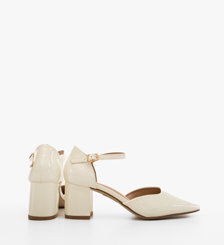 Pantofi cu Toc Mies Albi - Look Impecabil - imagine 2
