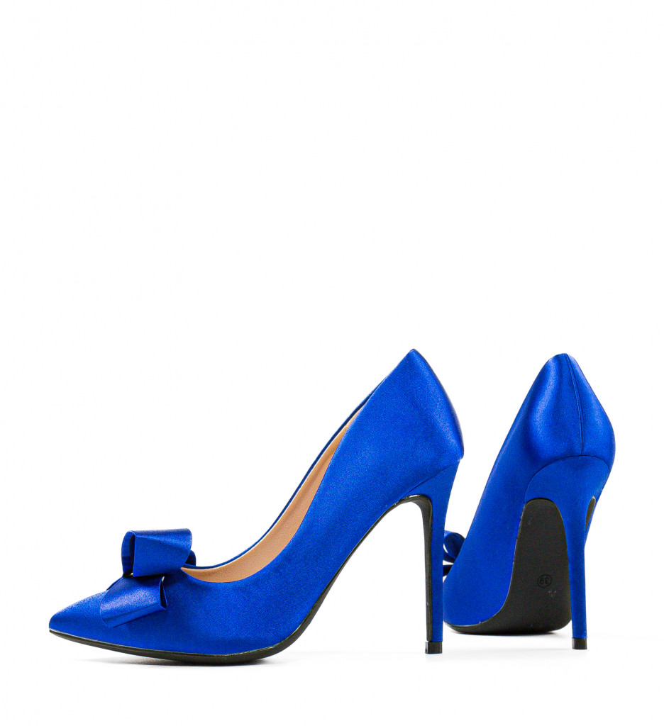 Pantofi Haldyt Albastru cu Toc Elegant - imagine 8