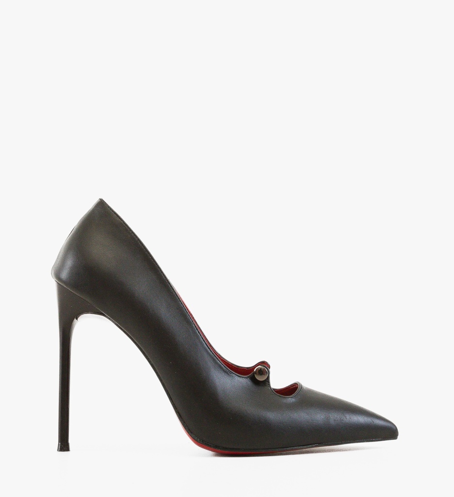 Pantofi dama Tronar Negri eleganți cu toc - imagine 4