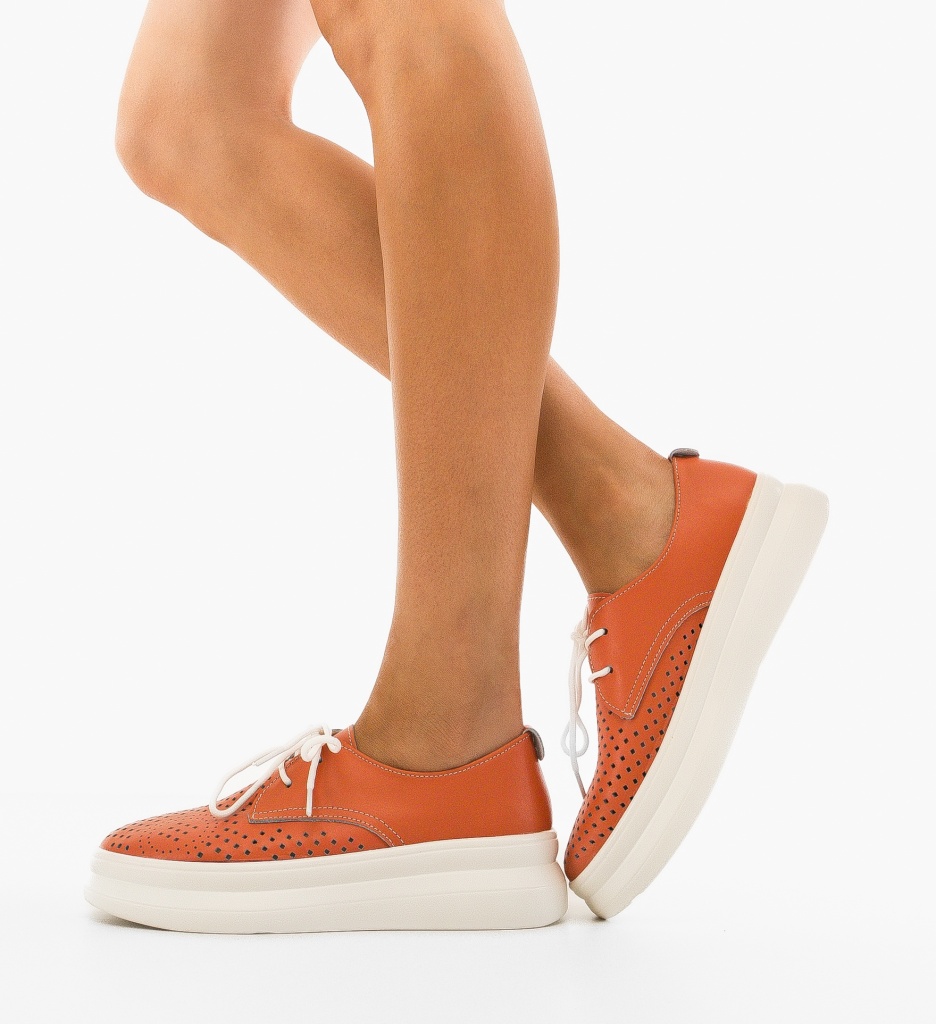 Pantofi Casual Dama Portocalii - Confort și Stil - imagine 2