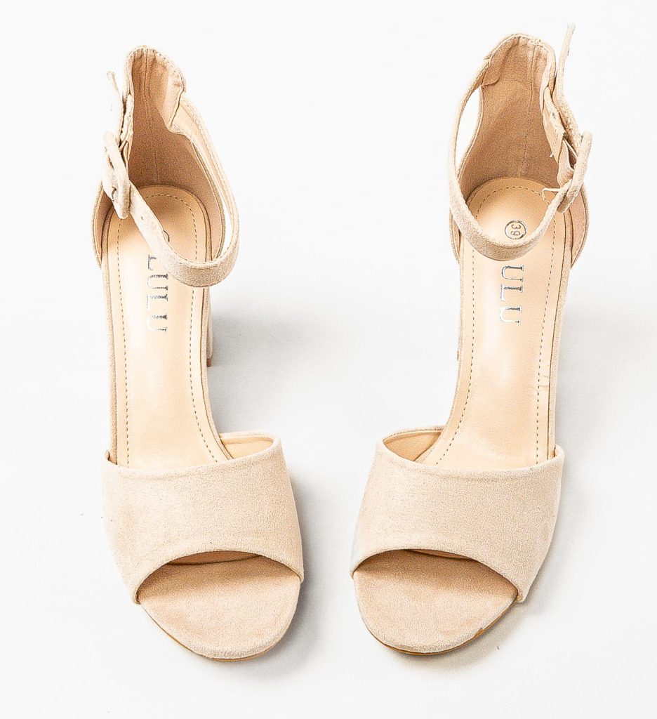 Sandale Dama Portuguese Bej cu Toc Elegante - imagine 6