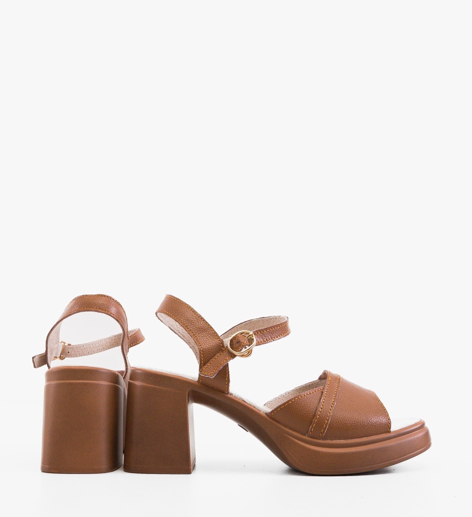 Sandale Toc Gaguwa Camel | Eleganță și Confort - imagine 3