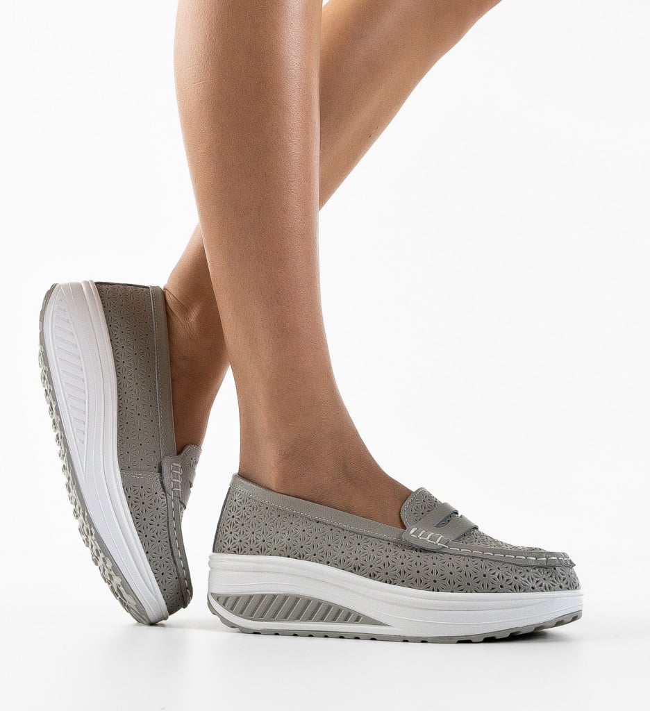 Pantofi Fyrya Gri Casual | Confort și Stil - imagine 4