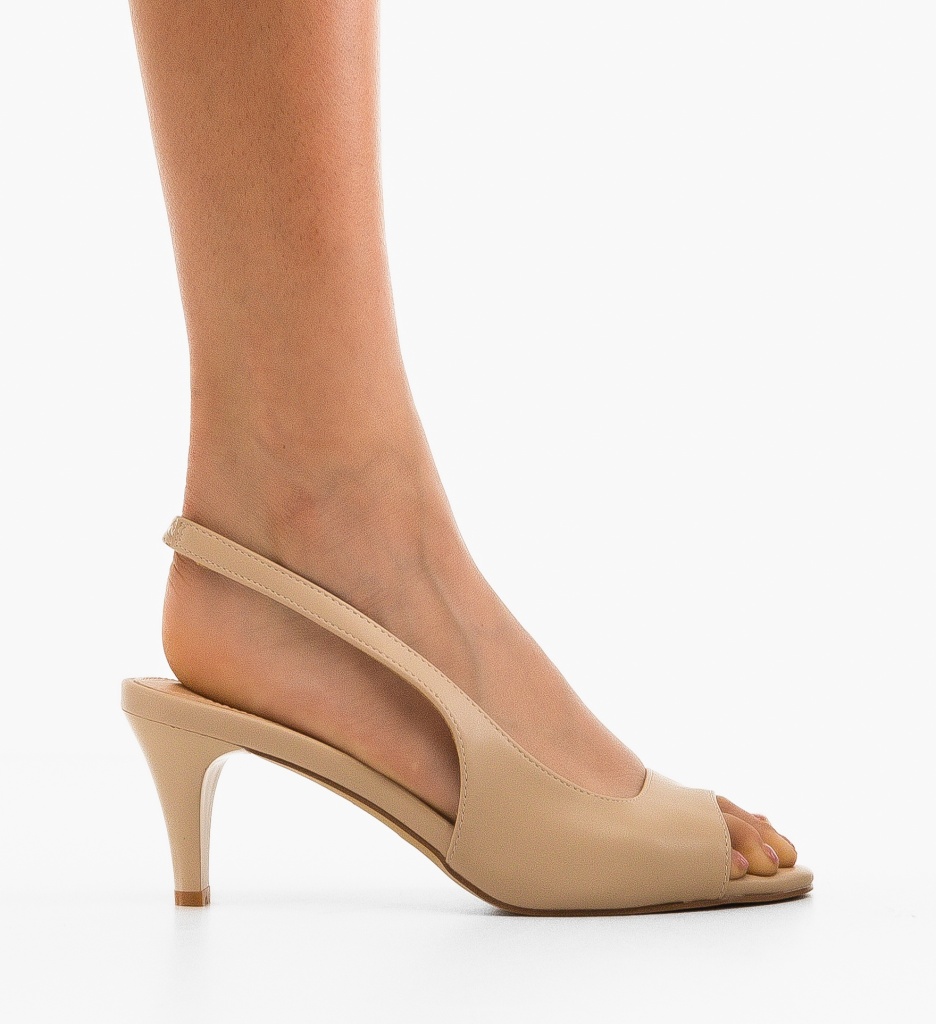Sandale cu Toc Gergy Bej | Eleganță Modernă - imagine 4