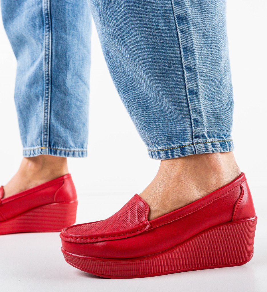 Pantofi Casual Rosii Ely - Stil și Confort - imagine 5