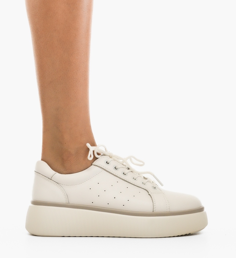Sneakers Dama Jebry Albi | Stil Urban Confortabil - imagine 2