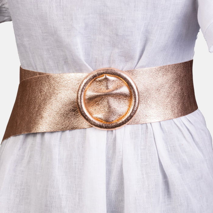 Curea Piele Naturală Șampanie Shopika | Eleganță