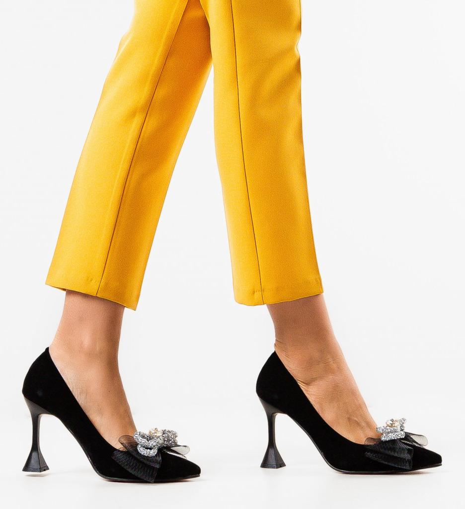 Pantofi Dydyan Negri Eleganți cu Toc - imagine 2