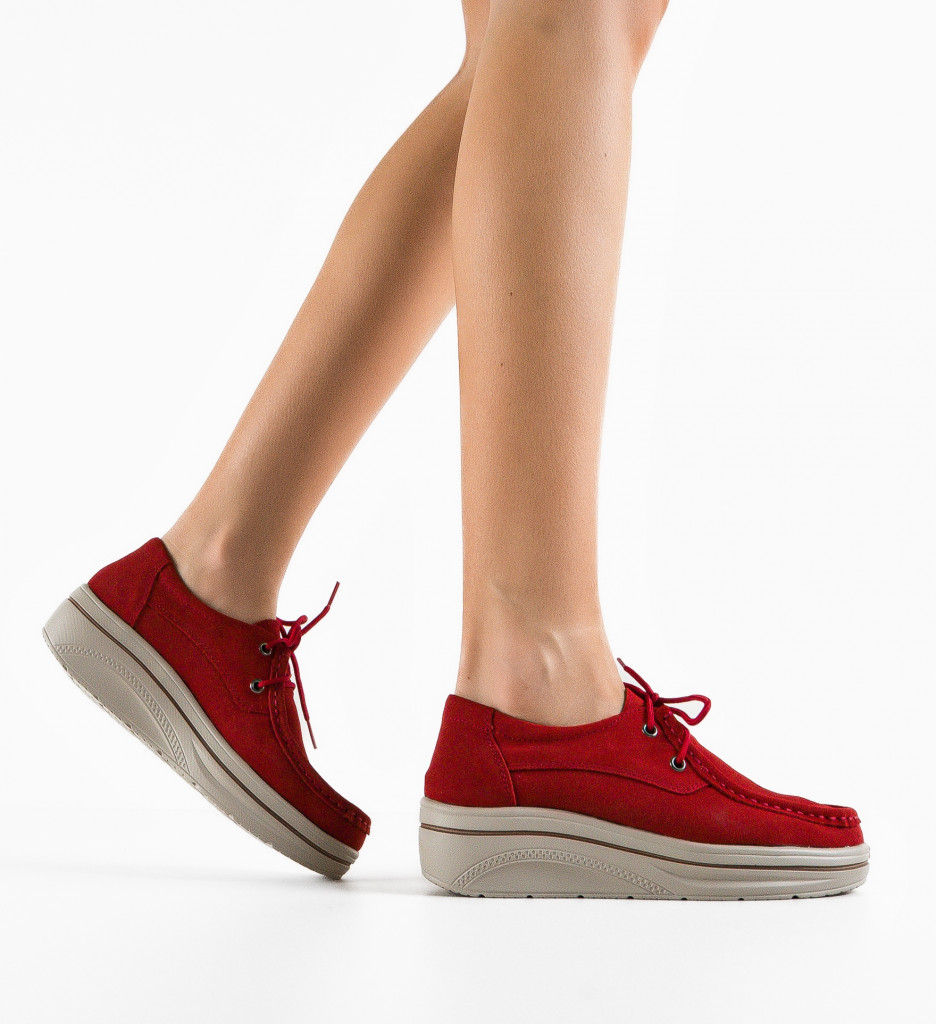 Pantofi Casual Auron Rosii - Stil și Confort - imagine 3